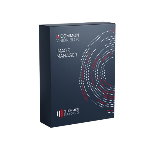 Verpackung der Software zur Bildverwaltung, illustriert mit Logo und Hauptfunktionen.