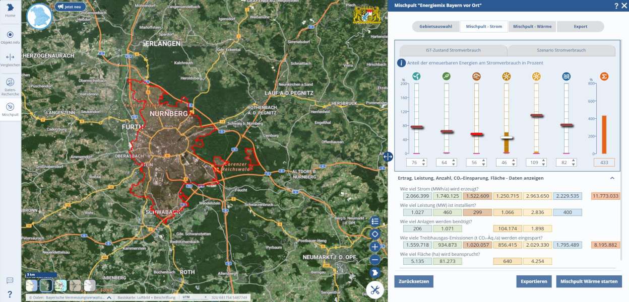 Screenshot der Webseite Energie-Atlas Bayern