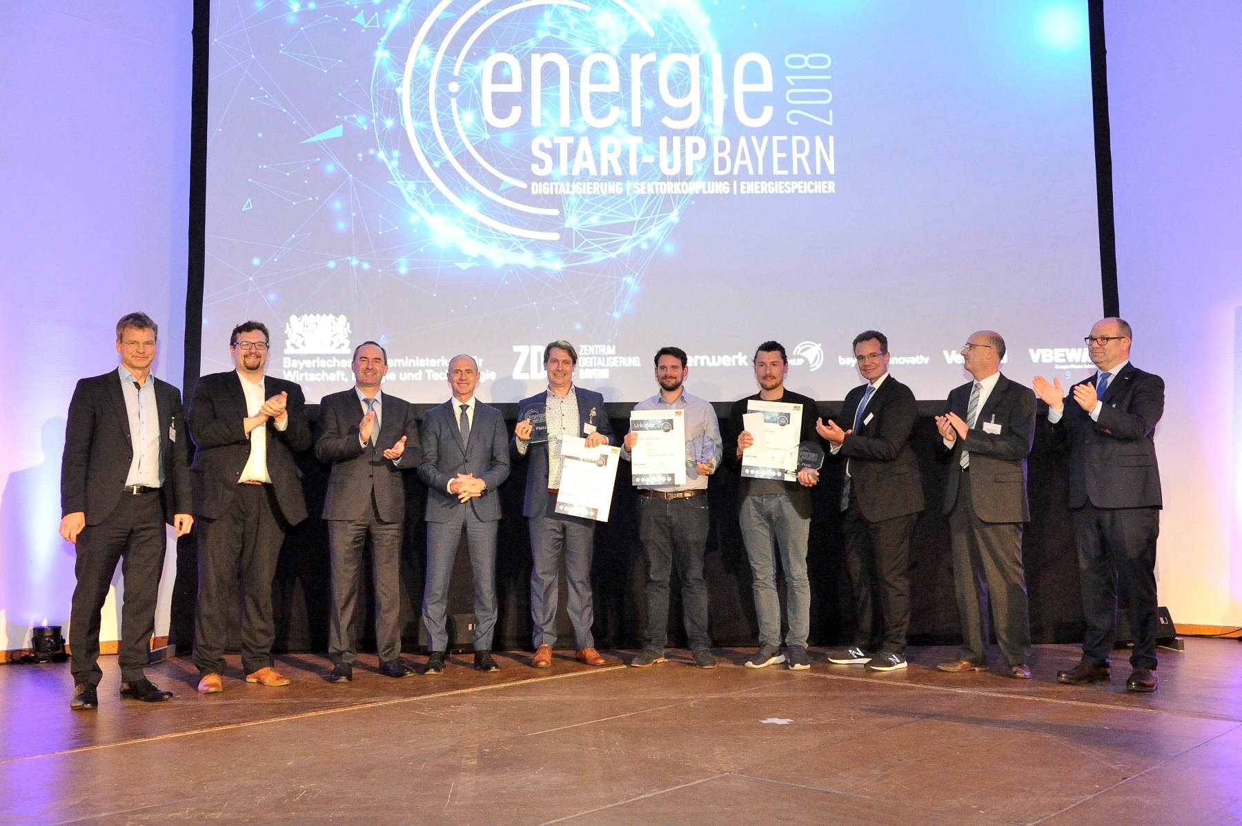 Die Gewinner des Energie Start-up Bayern 2018