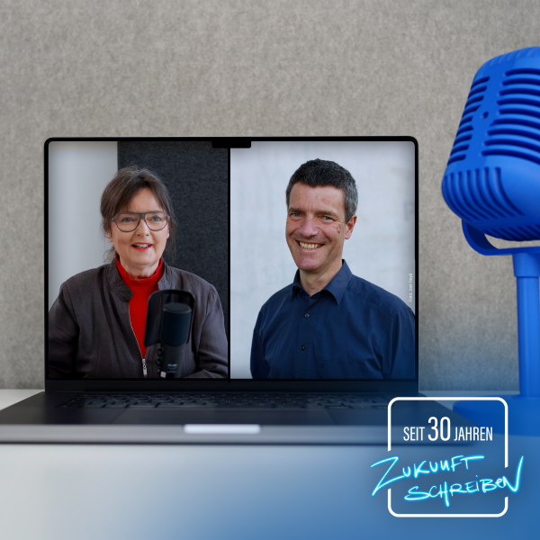 Podcastbild mit Barbara Groll und Dr. David Hoeflmayr 