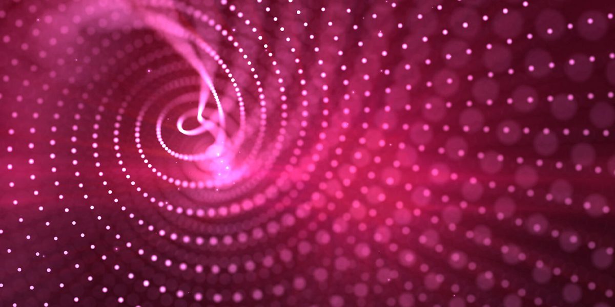 Leuchtende pinkende Kreise in einem Strudel