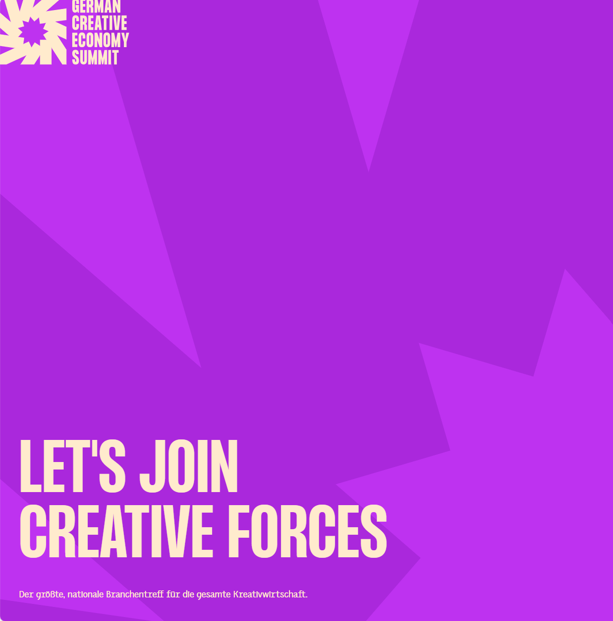 Banner von dem German Creative Economy Summit 2025