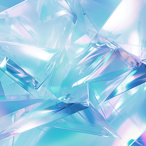 Glasstrukturen in blauem Licht