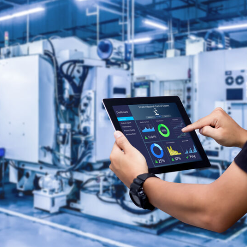 Eine Machiene die mit einem Tablet bedient wird