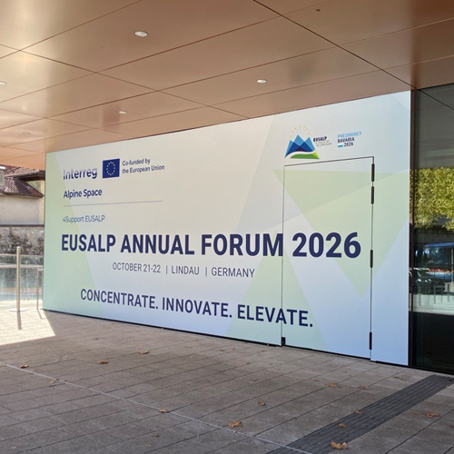Veranstaltungsschild mit Aufschrift Eusalp Annual Forum 2026