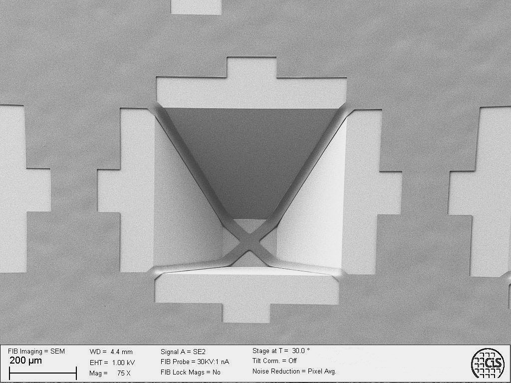 Produktbild: Mikromechanische Struktur auf einem Halbleiterchip