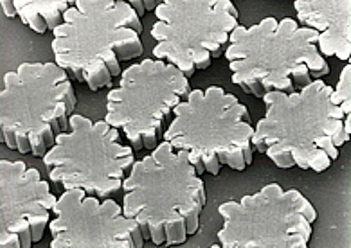 Ansicht von Garnen durch ein Mikroskop