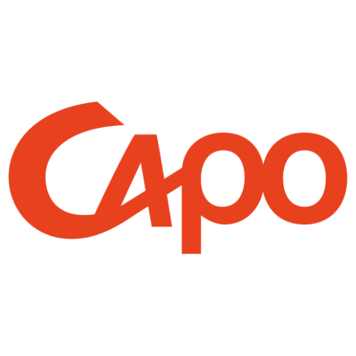 Logo der CAPO Digital Solutions GmbH bestehend aus roter Schrift "CAPO" auf weißem Grund