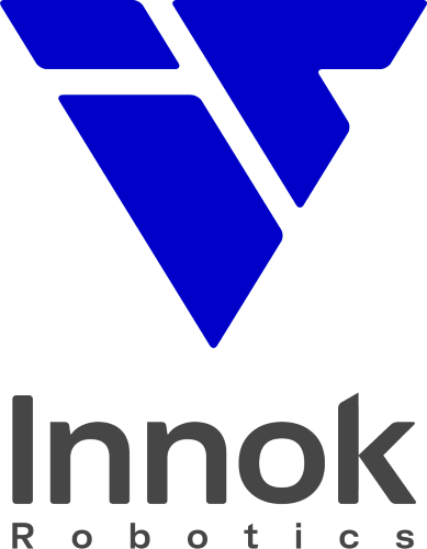 Innok Robotics Logo, blaues Dreieck mit darunterliegender Firmenbezeichnung
