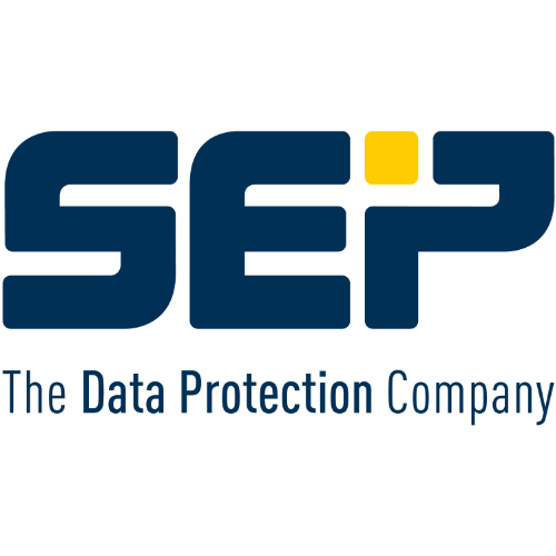 Firmenlogo SEP GmbH mit Untertitel "The Data Protection Company"