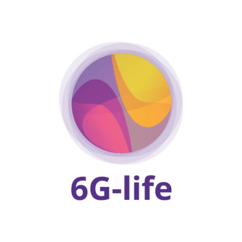 The 6G-life logo, showing a purple-and-yellow sphere.