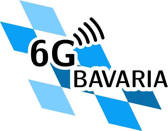 The 6G Bavaria logo, shwoing bavarian diamond-shapes and wifi-waves.
