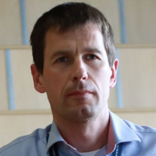 Mann im Hemd mit dunklen kurzen Haaren