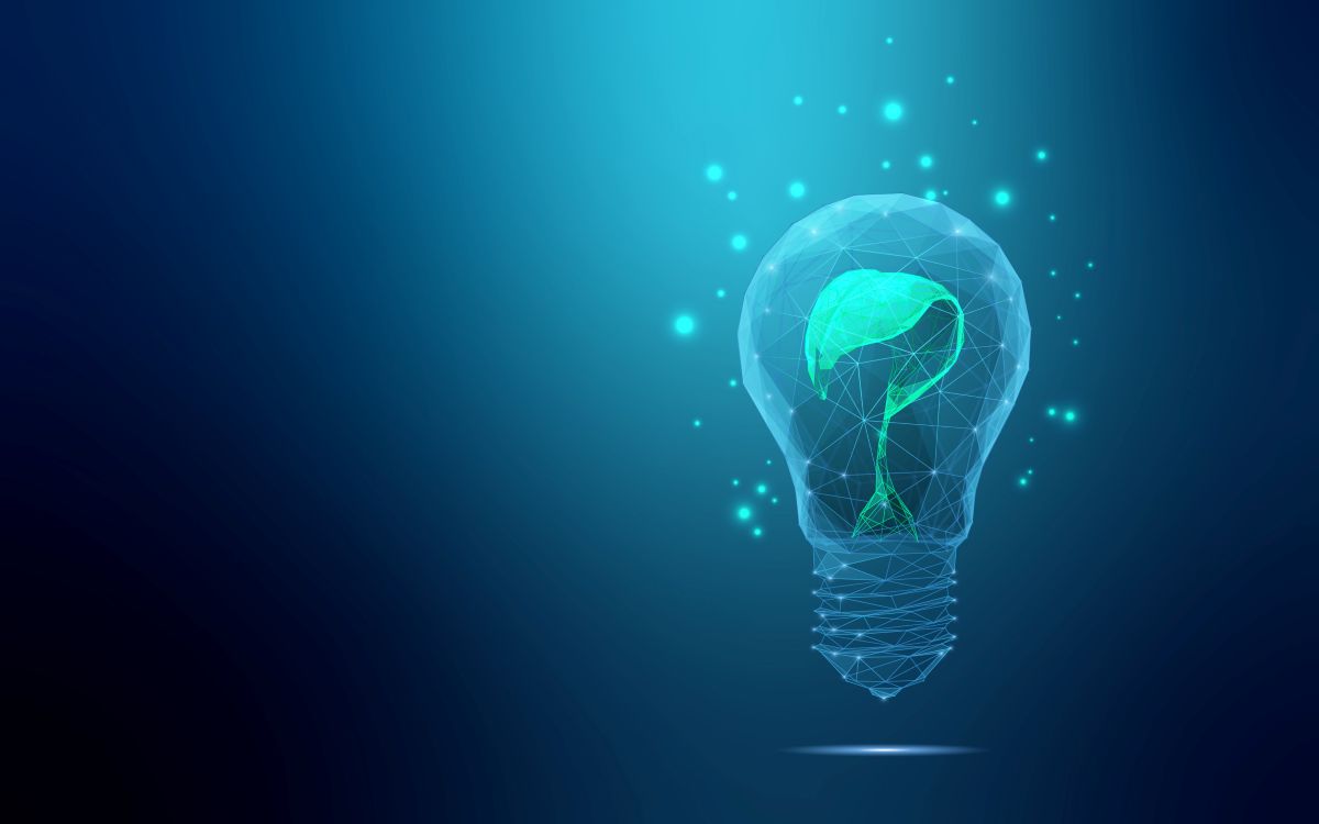 Eine Glühbirne mit einer Pflanze im Inneren, die Nachhaltigkeit und Umweltbewusstsein symbolisiert.