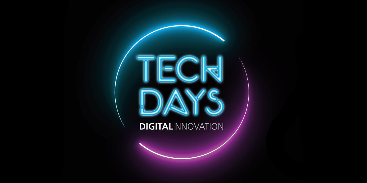 Logo der Tech Days in türkis und pink auf schwarzem Hintergrund