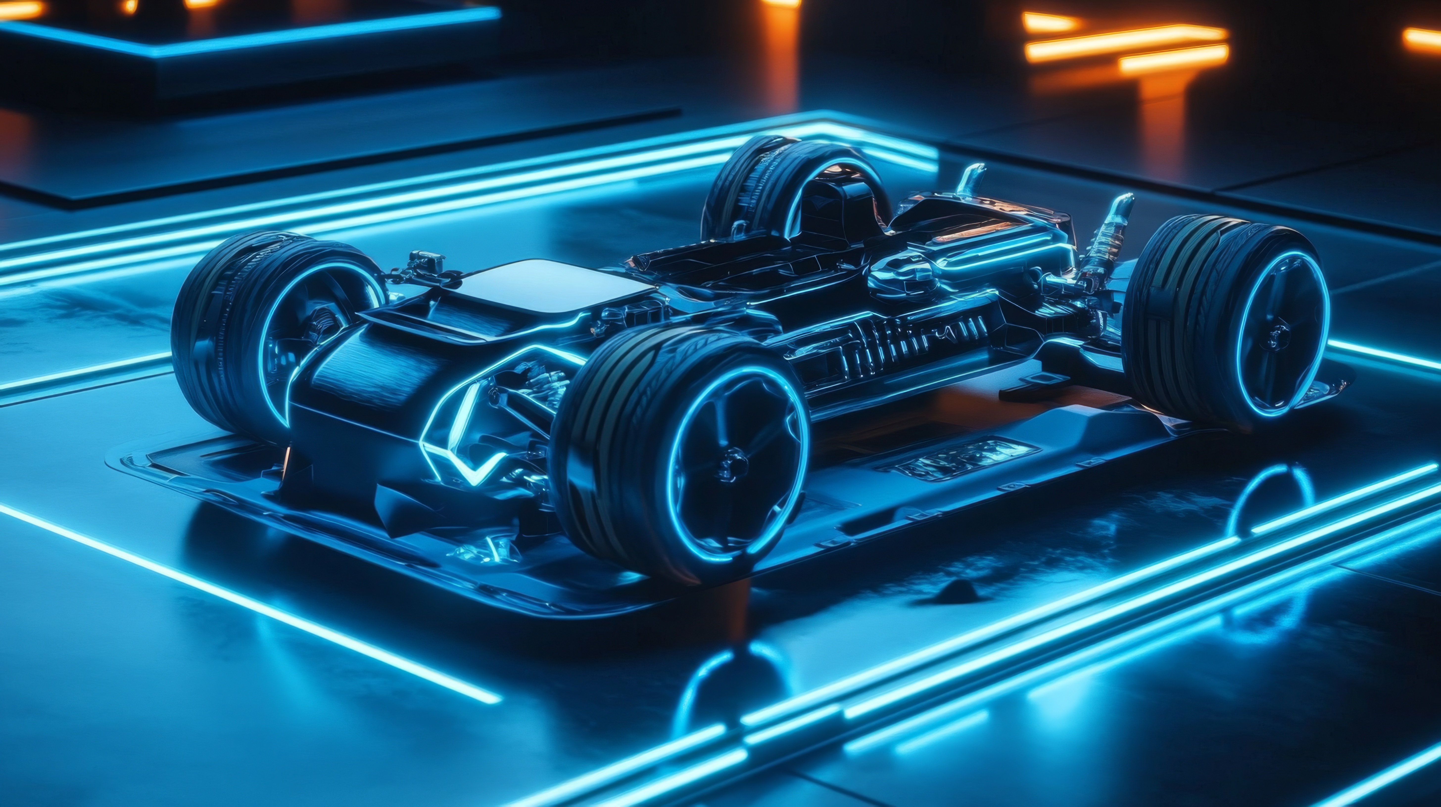 Auto futuristisch mit Lichteffekten