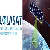 The LOLASAT logo, showing a sattelit over Earth.