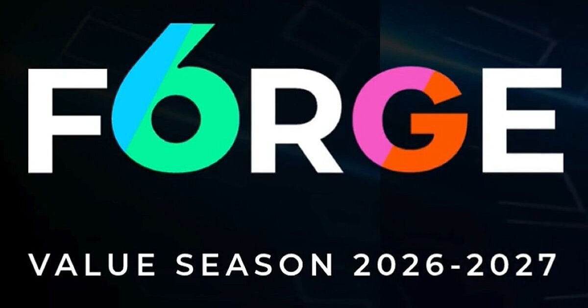 6G-Forge-Logo. Text in front a black background.