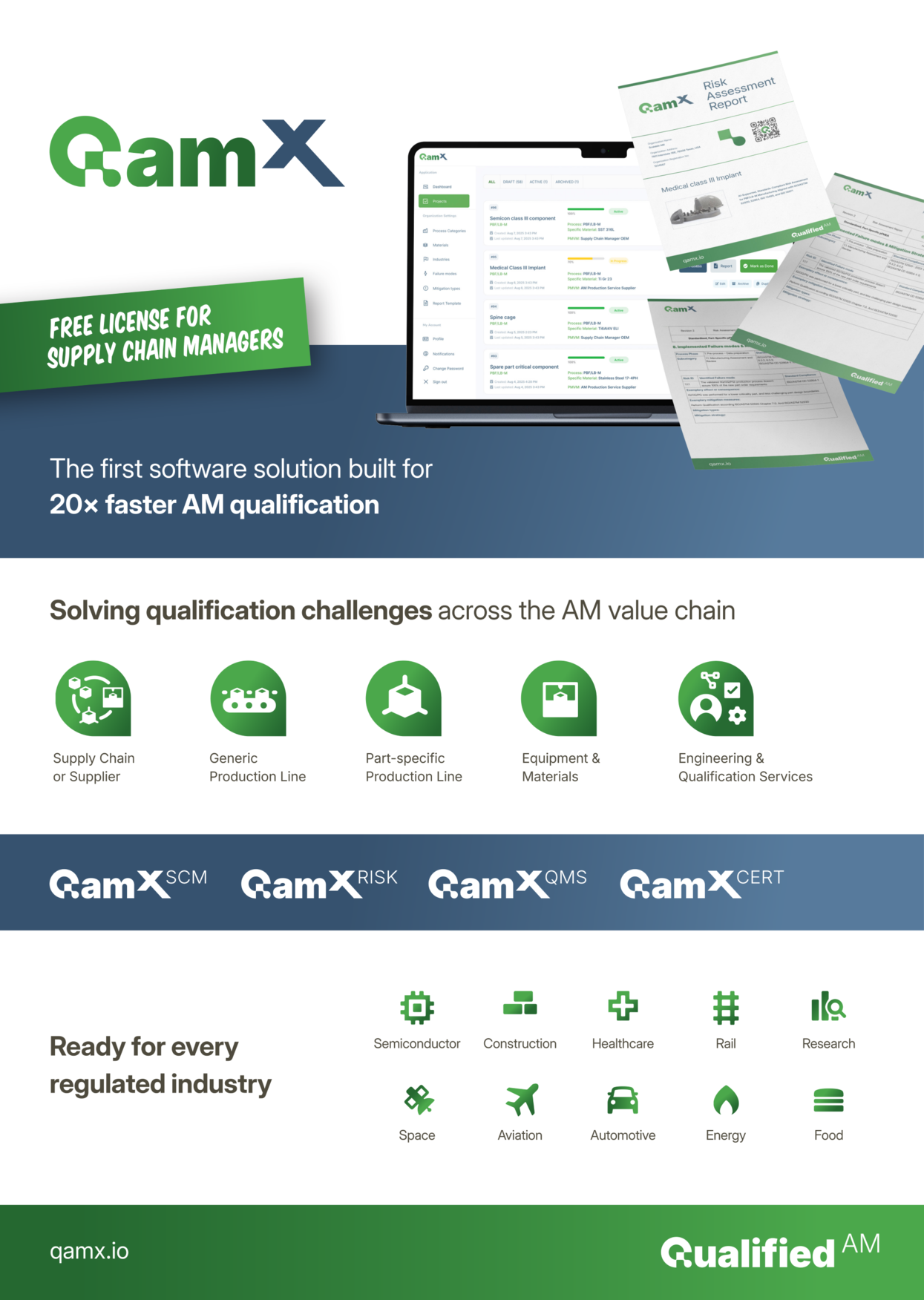 Produktbild Qualified AM: QamX - Solving qualification challenges across the AM value chain