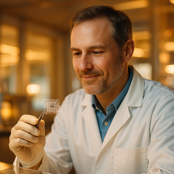 Ein Wissenschaftler untersucht nanomedizinische Anwendungen.
