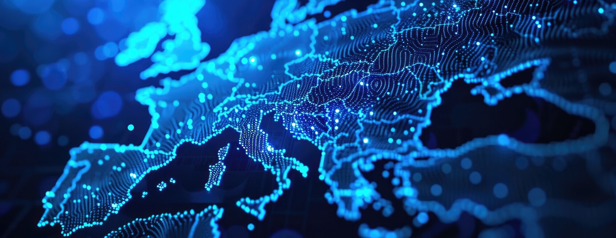 Europakarte in blau illustriert