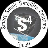 Logo of Smart Small Satellite Systems (S4) GmbH, with the picture of a small satellite in space.