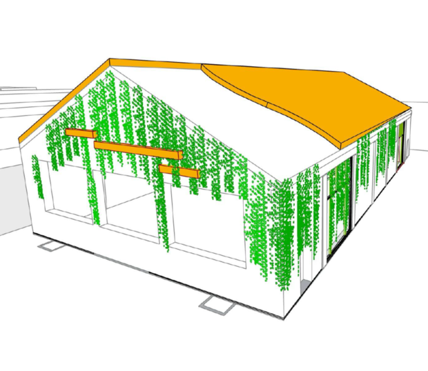2-D-Modell eines architektonischen Grundrisses eines Gebäudes. 