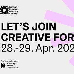 Banner mit der Aufschrift "Let's join creative forces, 28.-29. April 2026"