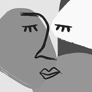 abstrakte Zeichnung eines Gesichts