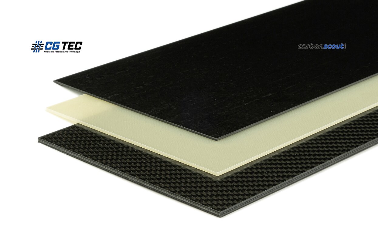 CFK-Carbon und GFK-Glasfaser - Platten von CG TEC