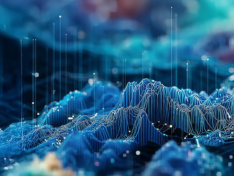 Eine futuristische dreidimensionale Darstellung von Daten in einem Diagramm, AI-generated