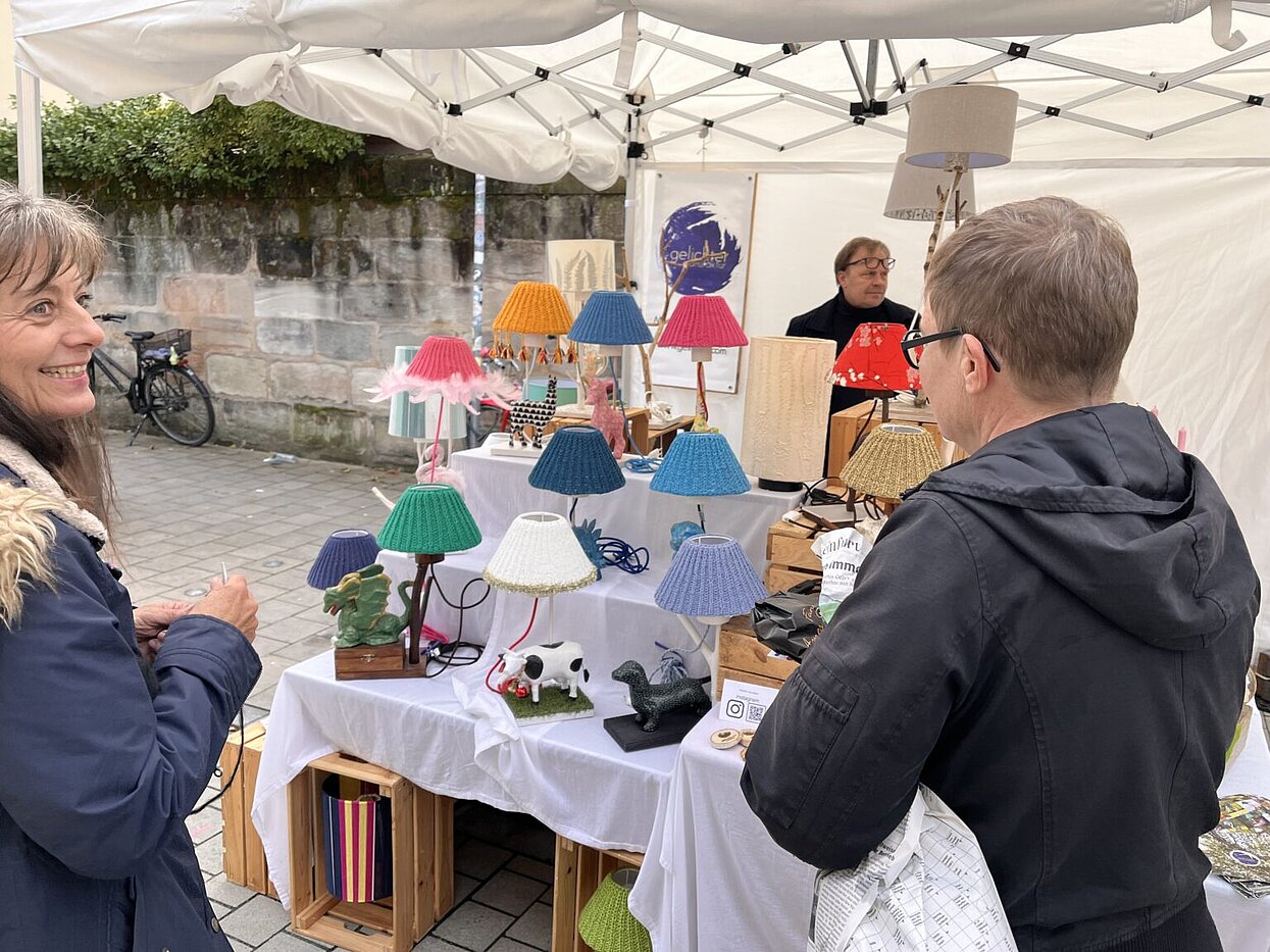 Stand bei der Kunsthandwerksmeile in Erlangen