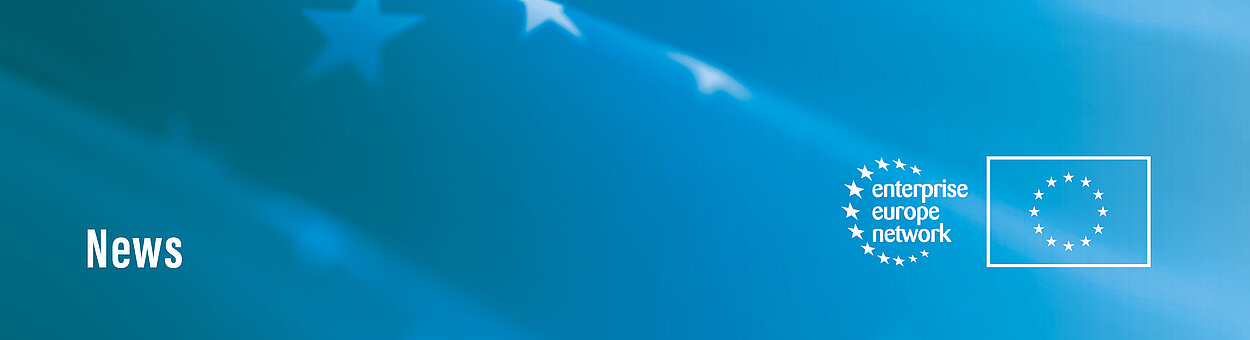 EEN Logo auf blauem Hintergrund mit Aufschrift News