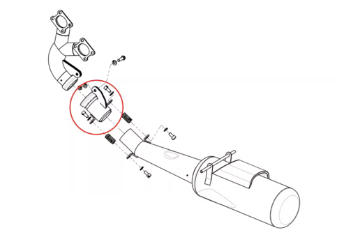  Schematische Einbausituation des Schiebestücks in der Abgasanlage