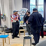 Christian Fayek und Felix Laarman im Austausch