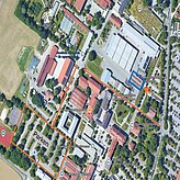 Google Maps Karte mit Eingang und Parkplätzen für die Veranstaltung