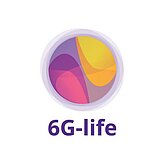The 6G-life logo, showing a purple-and-yellow sphere.