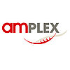 Firmenlogo amplex mit grau/roten DNA Strang 