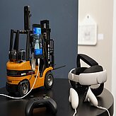 Small forklift an VR glasses on a booth at the Thinknet 6G Summit