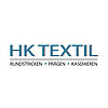 Firmenlogo "HK Textil GmbH" in blauer Schrift
