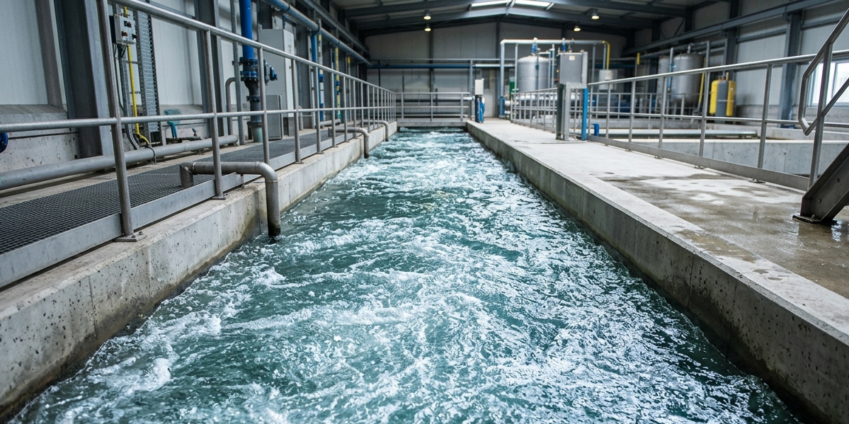Wasser, dass durch einen Abwasserkanal fließt