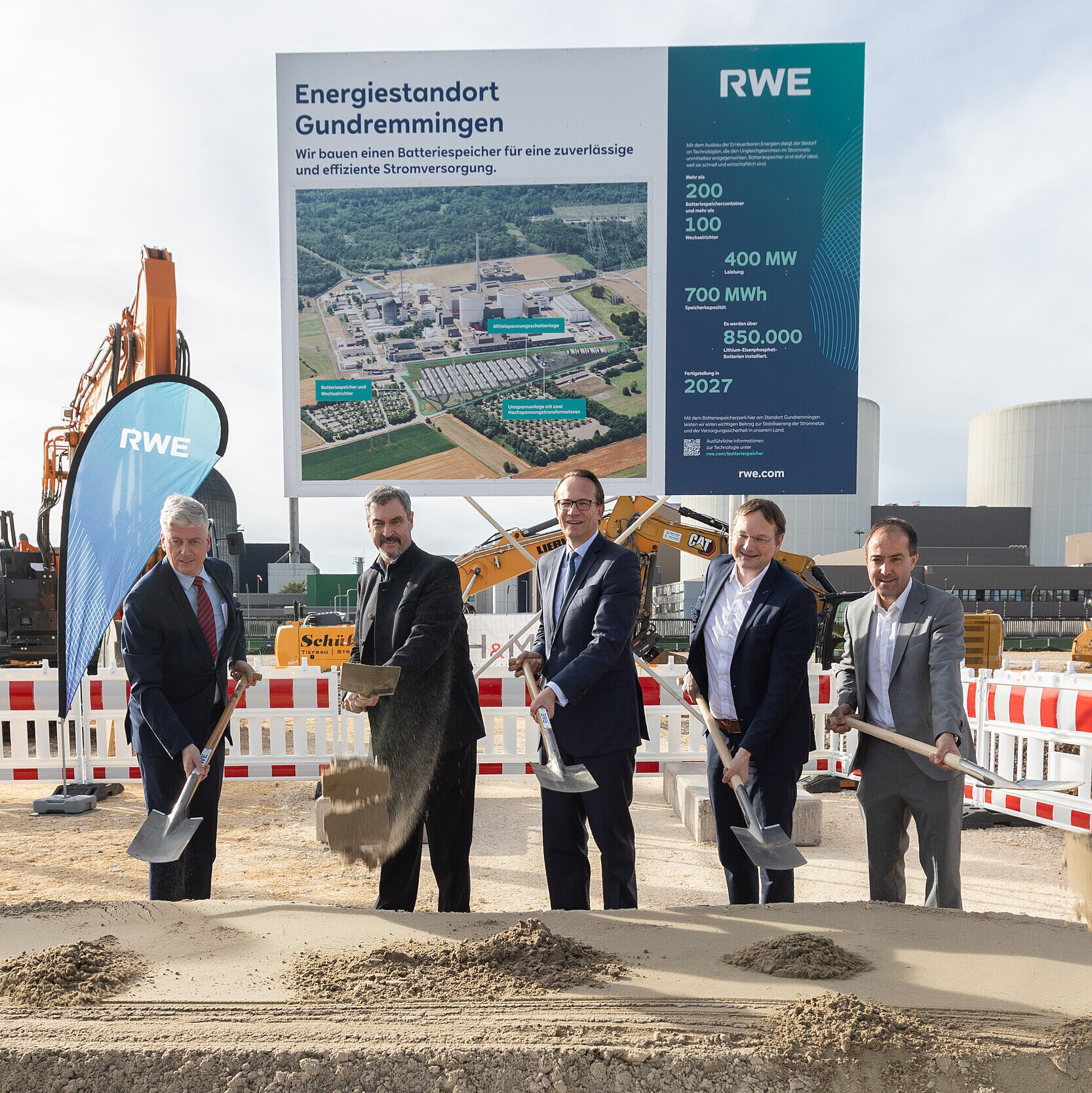 Spatenstich: Im bayerischen Gundremmingen errichtet RWE den größten Batteriespeicher Deutschlands