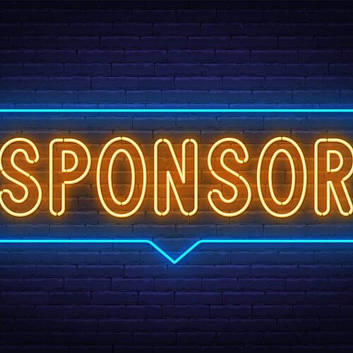 Neon Banner mit dem Wort Sponsor