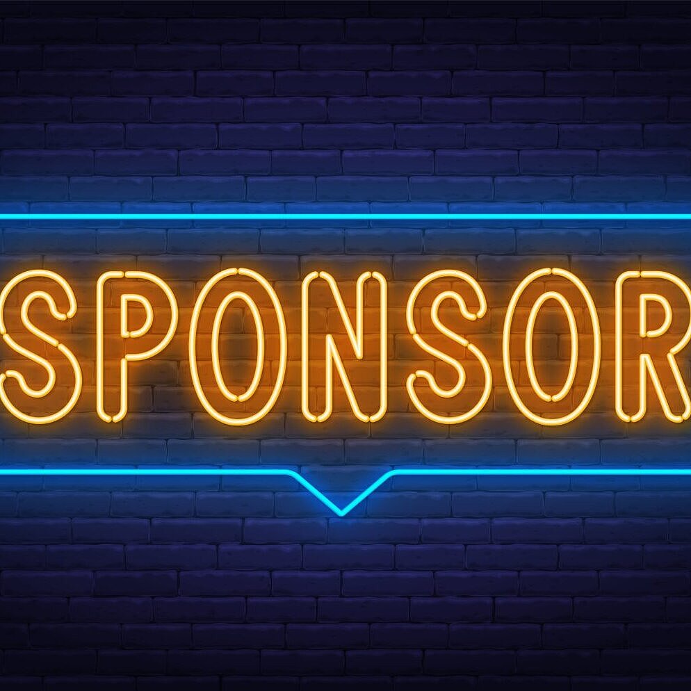 Neon Banner mit dem Wort Sponsor