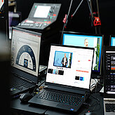 Two laptops from the technicians point of view
