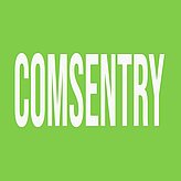 The Logo of Comsentry, showing the name on a green background