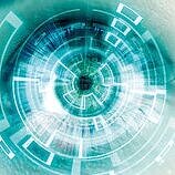 auf dem Bild sieht man ein Auge, alles in grün gefärbt