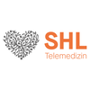Herzform aus grauen, verzweigten Linien neben dem Schriftzug 'SHL Telemedizin' in orange