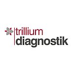 Logo mit einer stilisierten Blume links und dem Schriftzug 'trillium diagnostik' rechts davon
