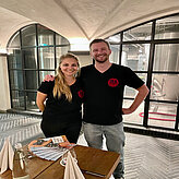 Matthias Hafner and Claudia Keller posing for a team picture